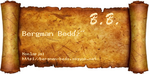 Bergman Bedő névjegykártya